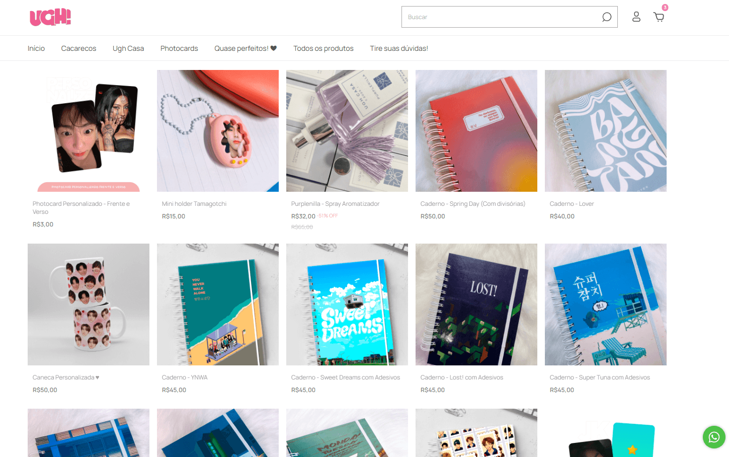 Modelagem 3D de produtos e objetos da loja